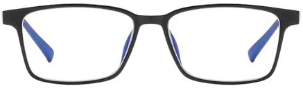 Suertree Distance Filtre à Lumière Bleue Lunettes TR90 Anti-Bleu Lunettes Légères Mode Lunettes pour Femmes Hommes Noir -3.5X
