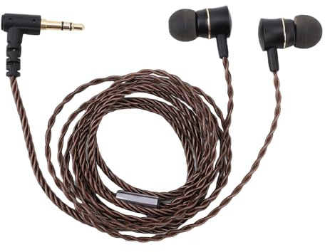Fockety Ecouteurs filaires, 3.5mm fiche plaquée Or Fil OFC écouteurs IEM pour téléphone Tablette Ordinateur Portable PC amplificateur, qualité sonore HiFi écouteurs Intra-Auriculaires