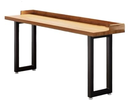 Bartabeller Industriellt lågt barbord med bakstänkskydd och metallram Multifunktionellt långt smalt köksmatbord Bar Bordets Högbord(200 * 40 * 75cm)