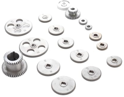 Xiuganpo Kit Ingranaggi 18 Pezzi HT250 Ingranaggio di Scambio in Metallo di Ferro Grigio con Puleggia per Cinghia Motore, per Macchina Taglio per Mini Tornio CJ0618