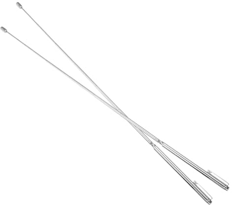 BESPORTBLE Baguettes de Sourcier en Acier Inoxydable 2 Pièces, Longues et Portables, Outil de Détection D’énergie pour Camping et Activités Extérieures, Conception Légère et Surface Lisse