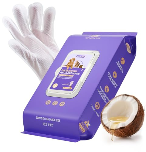 HICC PET Glove Wipes for Dogs & Cats, Grooming and Moisturising