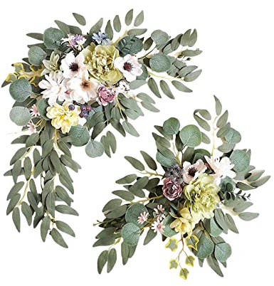 Riuulity Festoni di Fiori Artificiali Fiori Ad di Rose, 2 Pezzi Eleganti Festoni Floreali per Lo Sfondo del Matrimonio, Ideali per L'arredamento della Festa di Compleanno (147.00)
