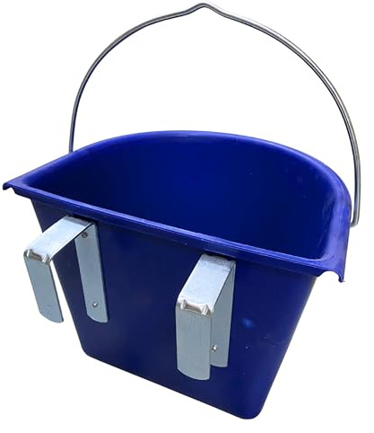 Pferdetrog zum Einhängen mit Einhängebügel und Tragegriff, 15L, Blau