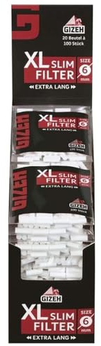 Zigarettenfilter Gizeh Black XL Slim 20 Beutel à 100 Filter