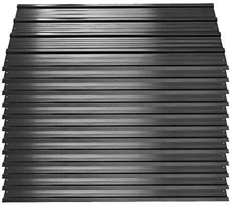DKIEI 12 PCS Corrugated Roofing Sheets, Black, Galvanized Steel, Overlap Closure, Steel Frame, Suitable for Roofing and Walling Applications