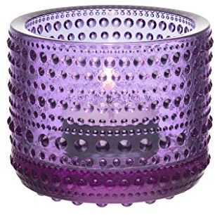 Iittala 1057122 Kastehelmi Windlicht 64mm lila | Designklassiker aus Finnland, stimmungsvolles Kerzenlicht, ikonisches Tautropfendesign, Farbvariante nicht mehr in Produktion