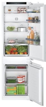 Bosch KIV86VFE1 Serie 4 Einbau-Kühl-Gefrier-Kombination, 177,2 x 54,1cm Nische, 183 L Kühlen + 84 L Gefrieren, Flachscharnier, Made in Germany, VitaFresh XXL längere Frische, LowFrost seltener abtauen