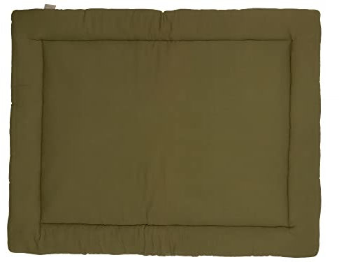 KraftKids Coperta per gattonare con doppio motivo a cerchi, verde autunno, coperta imbottita in cotone di alta qualità, dimensioni 100 x 135 cm