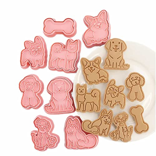 Eidoct 8PCS Cookie Cutters Shapes Baking Set Moulds Cookie Cutters Form for DIY Holiday Party Baking (Dog)