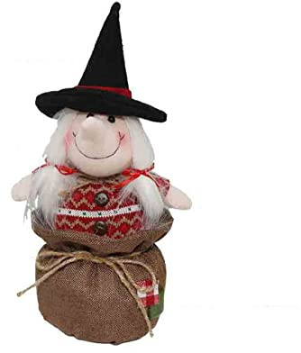 BIGIEMME befana in tessuto con sacco 35 cm 64449 simpatico elemento decorativo per la festa dell'epifania 6 gennaio vecchietta con la scopa
