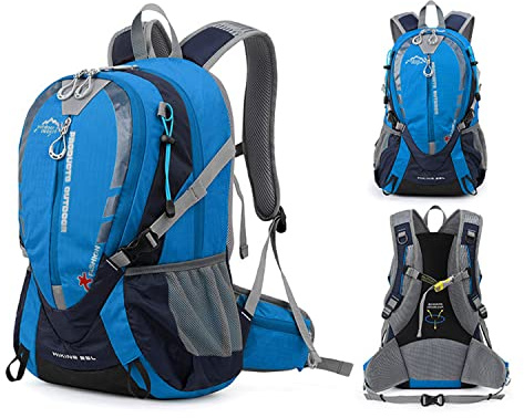 MYMM 25L Trekkingrucksack Ultraleichter wasserdichter Campingrucksack Outdoorsportrucksack Bergsteigerrucksack (blau)