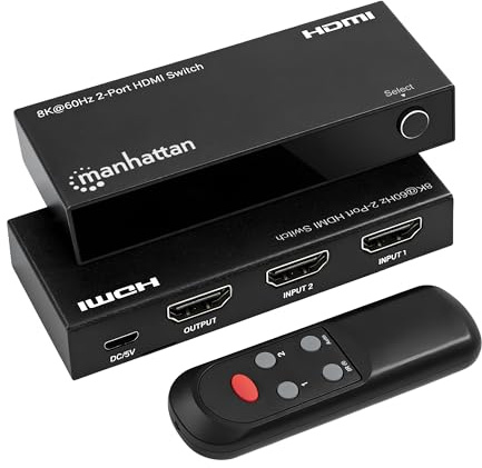 Manhattan 8K@60Hz 2-Port HDMI-Switch 48G IR-Fernbedienung