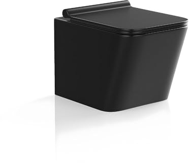 Vente-unique - WC sospeso Clemona - L 35.5cm x P 51.5cm x H 34cm - ceramica - nero