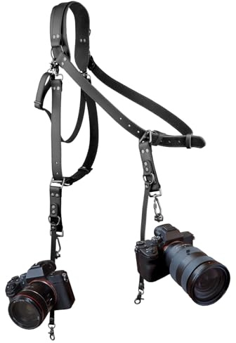 4J LEDR Tracolla per Fotocamera, Cinghia Macchina Fotografica per Tutte le DSLR/SLR, Nero