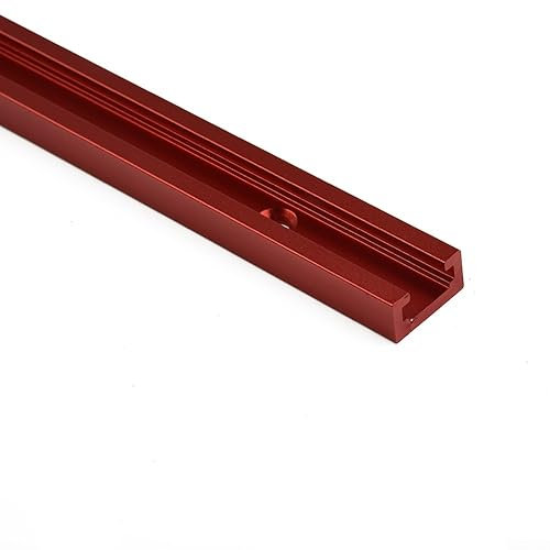Lioaeust Binario a T da 400 mm, in lega di alluminio, 300-600 mm, per seghe da banco, lavorazione del legno, router 19 x 9,5 mm (circa) rosso (400 mm) guide per bordi