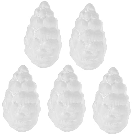 STOBOK 5 Stück Selbstgemacht Polystyrolkugeln Weiß Leichte Bastel Schäume Sichere Kiefernzapfen Modell zum Basteln für Eltern Kind Aktivitäten und Deko