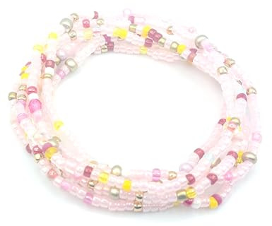 Armband in rosa bunt gold HANDARBEIT Made in Germany Wickelarmband ohne Verschluss Lagenarmband Halskette Ibiza Style