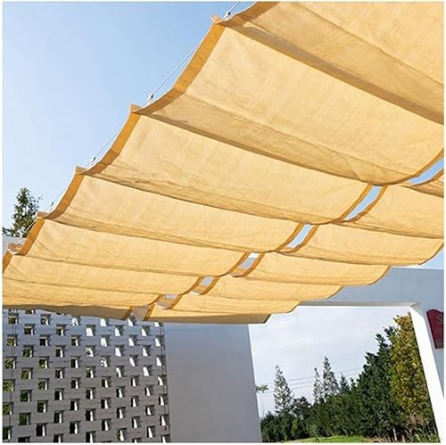 Kanduo Versenkbare Pergola-Abdeckung Einziehbare Markisen for Garten, Veranda, Pergola, Terrassendielen, maßgefertigt, die Oben genannten Preise gelten for 1 Quadratmeter. Einziehbare Wellenmarkise(E