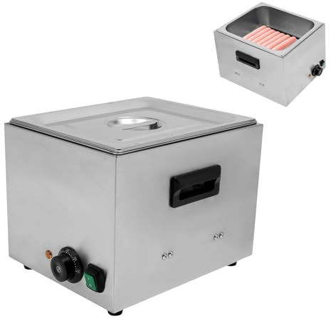 Würstchenwärmer, 10L Edelstahl Bockwurstwärmer, 122-572℉Präzise Temperaturregelung, 220V, 1300W, 39 * 30 * 27cm, Wurstkocher, Buffetwärmer, Speisenwärmer