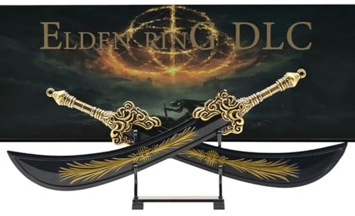 Superbuybox Elden Ring DLC Shadow of The Erdtree Greatsword of Radahn Lord Pair Starscourge Greatsword Martial Arts Sword Game Collection Room Desk Decoration, Zinc