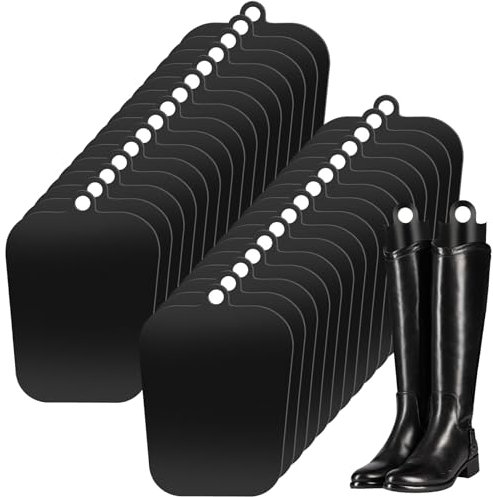 Domensi 30 Pieces/15 Pairs Boot Shaper Form Inserts Tall Boot Support Holders Bulk for Women Men to Keep Shape, Black, 12 Inch