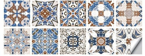 20 PCS Fliesenaufkleber Selbstklebende,Einfache Farbe,marokkanischer Stil,Fliesen Fliesenaufkleber für Bad und Küche Deko Wasserfest Fliesen Aufkleber,20x20cm