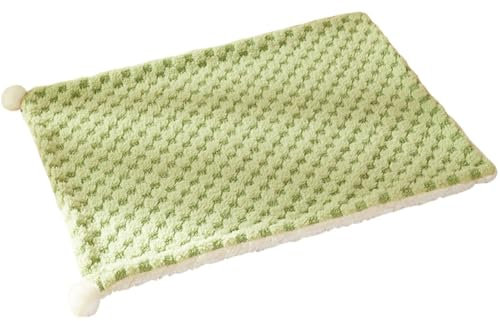 ZESLIV Hundedecke Katzendecken Flauschig, 70x50CM Haustier Decken, Flanell Hundebett Matte Schlafplatz für Hund Katzen, Grün