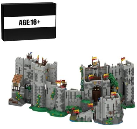 BlocteckToy MOC Klemmbausteine Mittelalterliche Löwenburg Erweiterte Auflage Modell, 6603 Teile Architecture Burg Gebäude Set, Kompatibel mit 10305 Burg der Löwenritter, MOC-178821