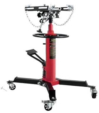 MNEVZX Getriebeheber wagenheber Auto Auto-Hebebühne, hydraulischer Teleskop-Getriebeheber, Wagenheberständer mit Fußpedal, 360°-Schwenkrad(1660LBS red)