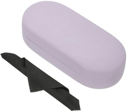 PATIKIL Hårt skal glasögonfodral, PU-läder stort glasögonfodral Litchi Grain skyddande solglasögonorganiserare för kvinnor män, Lila, 6.7 x 2.8 x 2 inch