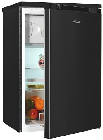 Exquisit Kühlschrank mit 4-Sterne-Gefrierfach - KS15-4-051C Inoxlook - 107 | Freistehende Kühl-Gefrierkombination, kompakte Maße 85x55x56 cm, leise 37 dB, Energieklasse C, 87 kWh/Jahr, 107 Liter Volumen