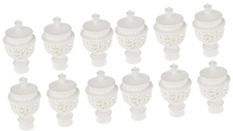 ABOOFAN 12piezas Remates para Varillas De Cortina Accesorios Decorativos para Cortinas Instalación Diseño Chic para Hogar Color Blanco