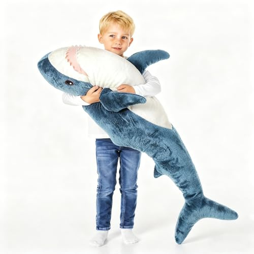 Djungelskog Giant Shark Stuffed Animal, Shark Plush, Shark Stuffed Animal, Shark Pillow for Home Room Décor- Ideal Gift for Kid Boy,Girl&Girlfriend (100cm/39.3inch)