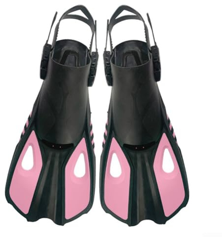 Immergiti nel comfort con queste pinne regolabili in silicone per snorkeling e attività acquatiche (S/M rosa)