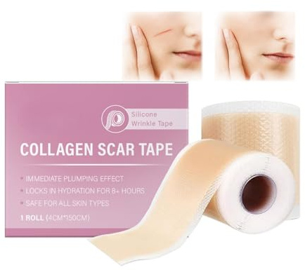 Silicone Scar Tape, Reusable Face Collagens Scar Tape, Silicone Anti-Wrinkles Facial Sheets, Smooths Fine Lines, Suitable for Sc/ar Covering&Sc/ar Removal (1PC)