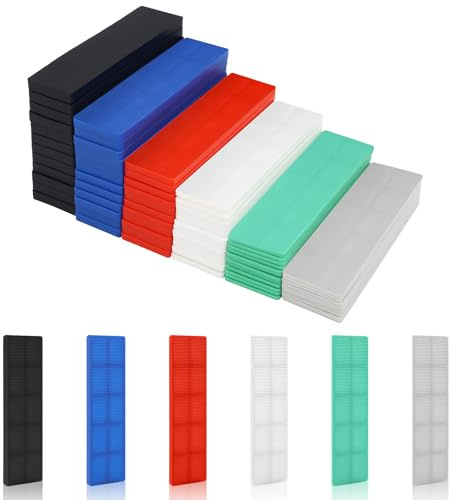 Pack of 72 Plastic Spacers 100 x 28 mm x 1-6 mm Base Plates Plastic Wheel Chocks Window Wedges Glazing Blocks Spacers for Window Installation Tile Laying