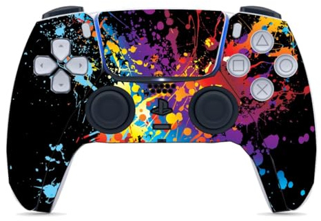 1 autocollant en vinyle pour télécommande Playstation 5 (éclaboussures de peinture)
