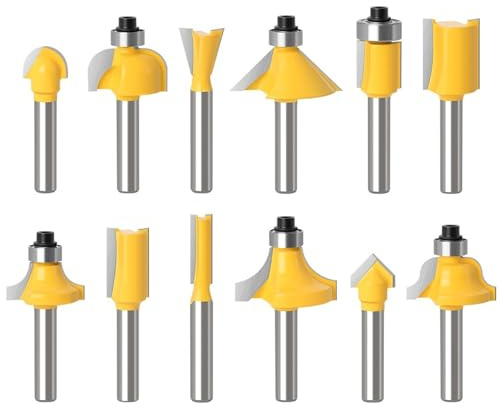 1 fresadora para carpintería con vástago de 6 mm, fresadora de baquelita, máquina de grabado, para herramientas eléctricas de carpintería, juego de brocas para cepilladora de madera (vástago NO3 de 6
