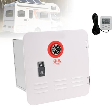 Durchlauferhitzer Gas Propan für Camping Wohnmobil, 65000 BTU Tanklos Sofort-Warmwassersystem, 12V DC Thermostat-Steuerung mit Doppel-Auslass, Kabel-Bedienung