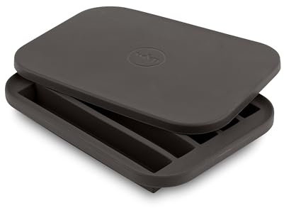 W&P Peak Silicone Water Bottle Ice Tray w/ Protective Lid | Charcoal| Easy to Remove Ice | Food Grade Premium Silicone | Dishwasher Safe, BPA Free