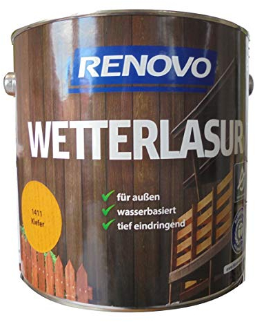 Renovo 4Ltr, Wetterlasur 1411 Kiefer, Wasserbasiert, für Außen