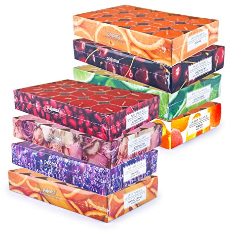 pajoma Duft Teelichte 240 Stück Duftkerzen frische fruchtige Frühjahr Sommer Düfte, 8X 30 Teelichte