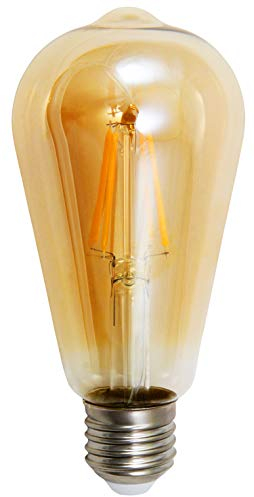McShine - LED-Leuchtmittel Filament Form ST64 | Retro Glühbirne E27 warmweisse Beleuchtung, 2200K, 4W, 420lm Vintage Led Lampe Birne goldenes Glas