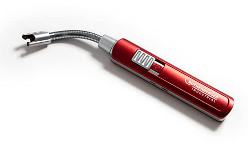 ROTHENBERGER Industrial USB Lichtbogen Feuerzeug, Elektronisch Feuerzeug Stabfeuerzeug Aufladbares Feuerzeug Winddichte Flammenlose Elektro, Küche, Herd, Camping, Kamin, rot, 22, 1500003543