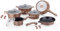 ROYALTY LINE_RL-ES2014M COPPER_Set di pentole con rivestimento in marmo, 60 x 37 x 43 cm