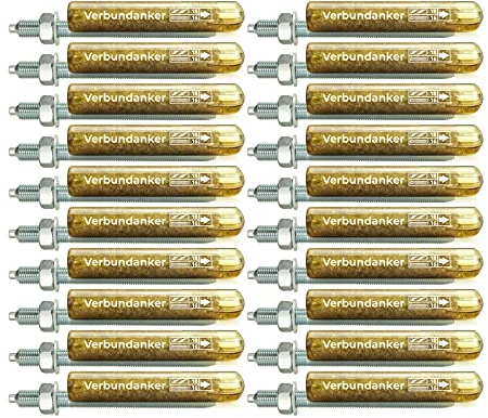 Isolbau Verbundanker Set - Verbundankerpatrone styrolfrei V16 + Ankerstange verzinkt M16 x 300 - ETA/ETAG Zulassung - 20 Stück