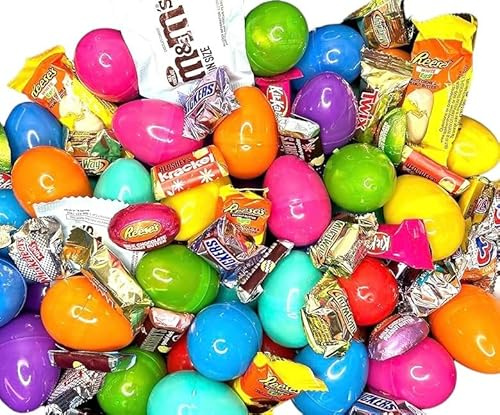 Pre Filled Chocolate Candy Plastic Easter Eggs with Free Unique Shopper Egg Token (200)