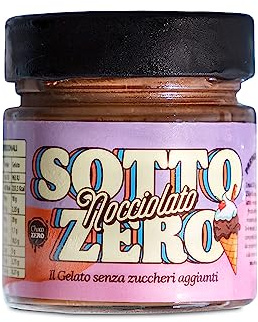 Choco Zero Sotto Zero Preparato per Gelato Crema Spalmabile Senza Zuccheri Aggiunti Senza glutine, Senza Lattosio Vasetto da 250g Facile da Preparare (Nocciolato)