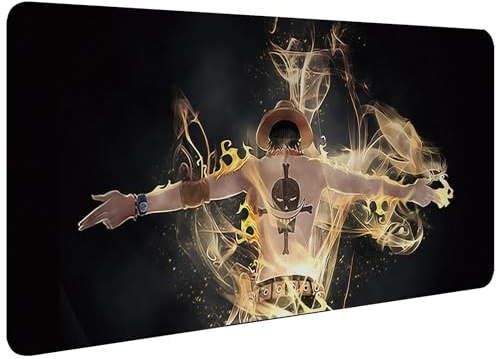 PQKL-party Mauspad One Piece Luffy, 90 x 40 cm, XXL, Gaming-Mauspad, rutschfeste Gummibasis, für Gamer und Laptop